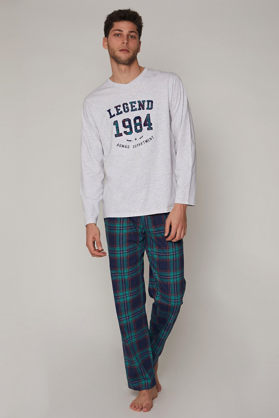 cultuur Eigen bevestigen Admas Men's home suit jumper and trousers cotton with long sleeve Size M-XL  | eBay